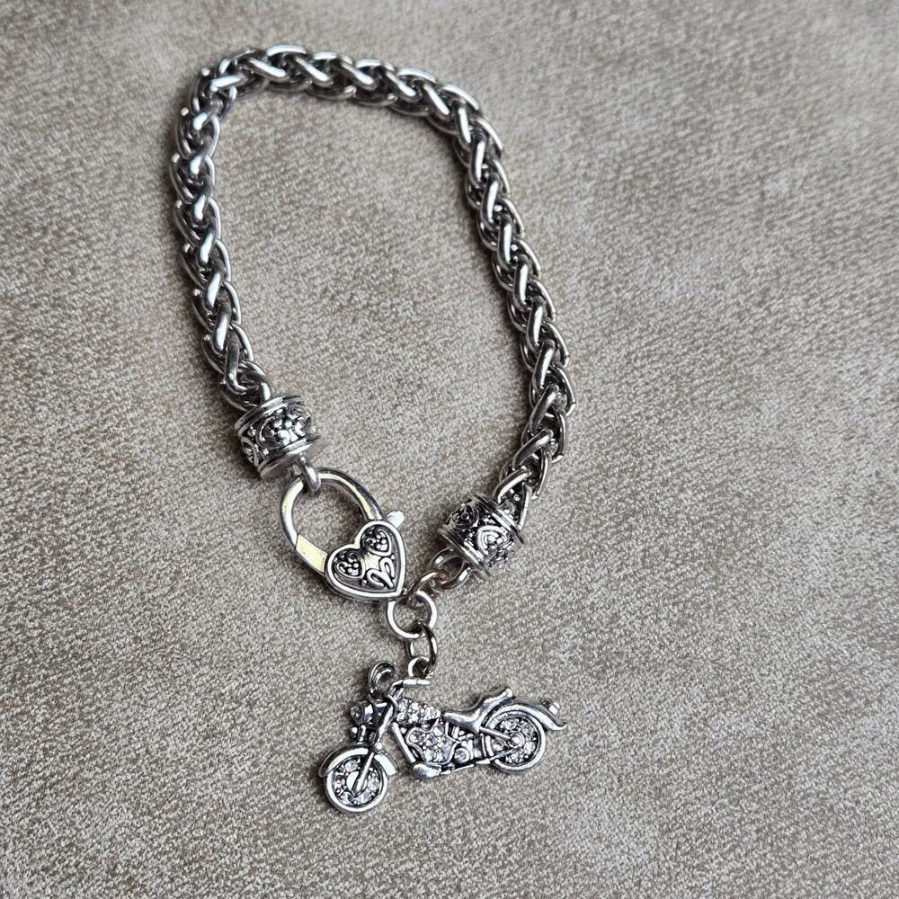Motorcycle Charm Bracelet ~ Biker Girl